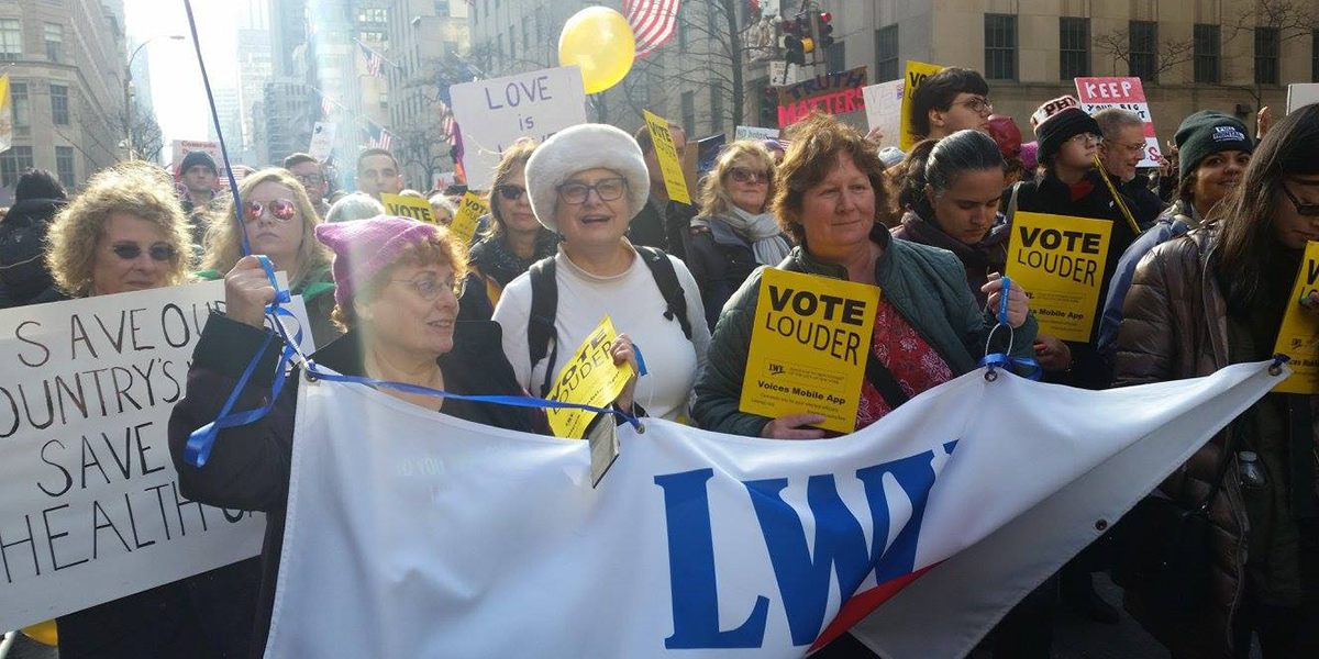 Photo of LWV march for voting rights in Washington, DC