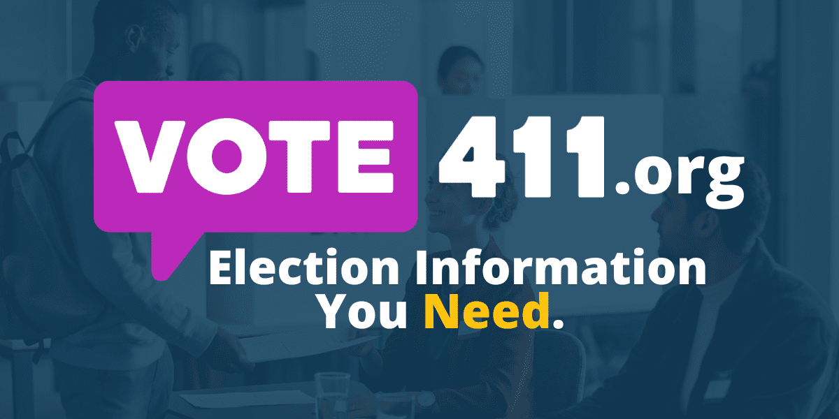 Vote 411 for voting information image